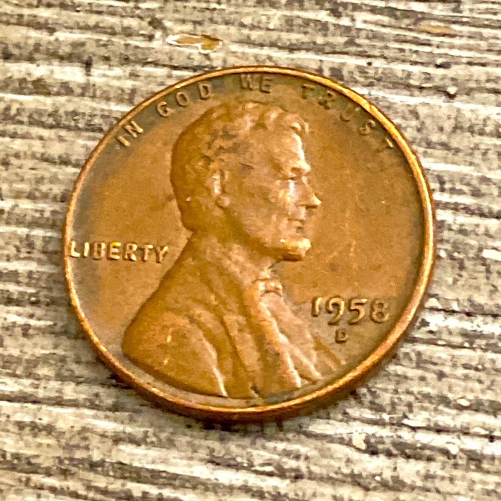 Vintage 1958 D Lincoln Wheat One Cent USA